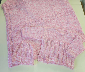 Baby Sweater, Hat & Blanket Set