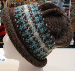 Fair Isle Roll-Brimmed Hat Pattern