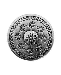 Antique Silver Button with small floral
