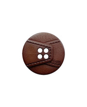 Round leather look button