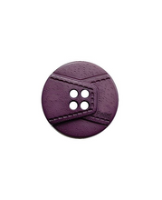 Round leather look button