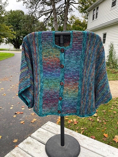 Crocheted Button Up Poncho