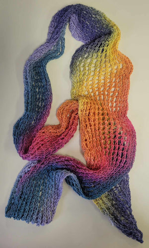 Rainbow Eyelet Scarf