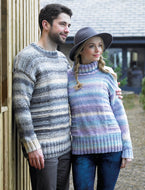 JB369--Adult Pullover Pattern using "Emotions DK", James Brett