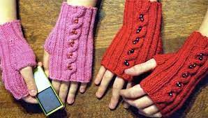 #136 Beaded Cable Mittlets