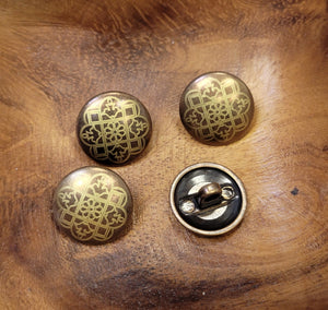 Antique Brass Buttons w/ Design