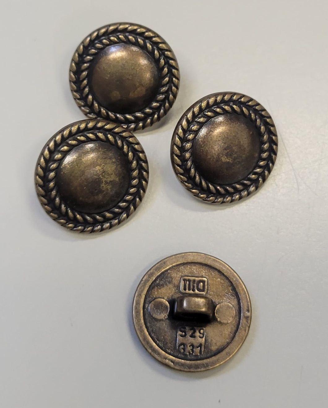 Antique Brass Round Button