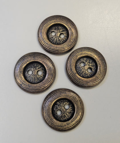 Antique Brass Round Full Metal Button