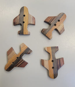 Wooden Aeroplane Button