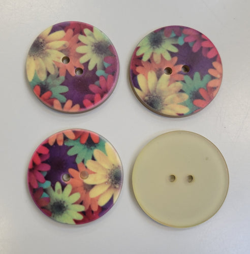 Multi Daisies Button
