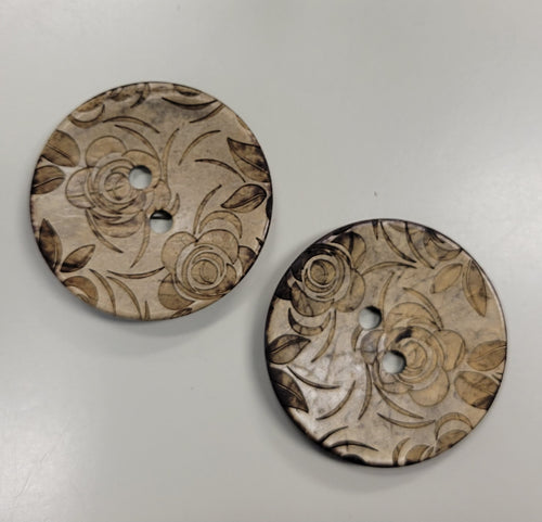 Natural Coconut Rose Button