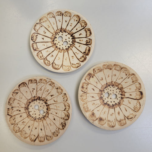 Natural Coconut Button w/ Design