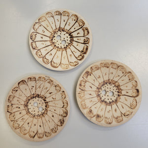 Natural Coconut Button w/ Design