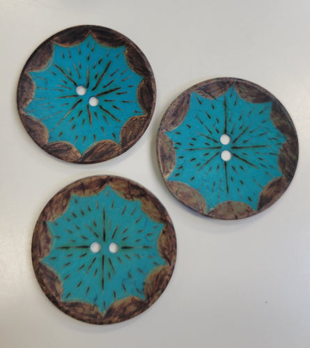 Teal Coconut Button