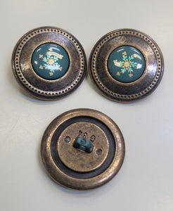 Metal Button w/ Decorative Center