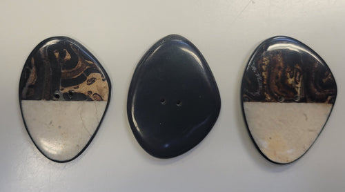 Inlaid Stone/Wood Coral Button