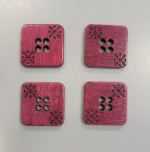 Wood Square Button w/ Color