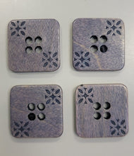 Wood Square Button w/ Color