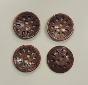 Wood Filigree Button