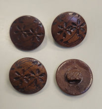 Wood Round Flower Buttons