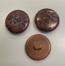 Wood Round Flower Buttons