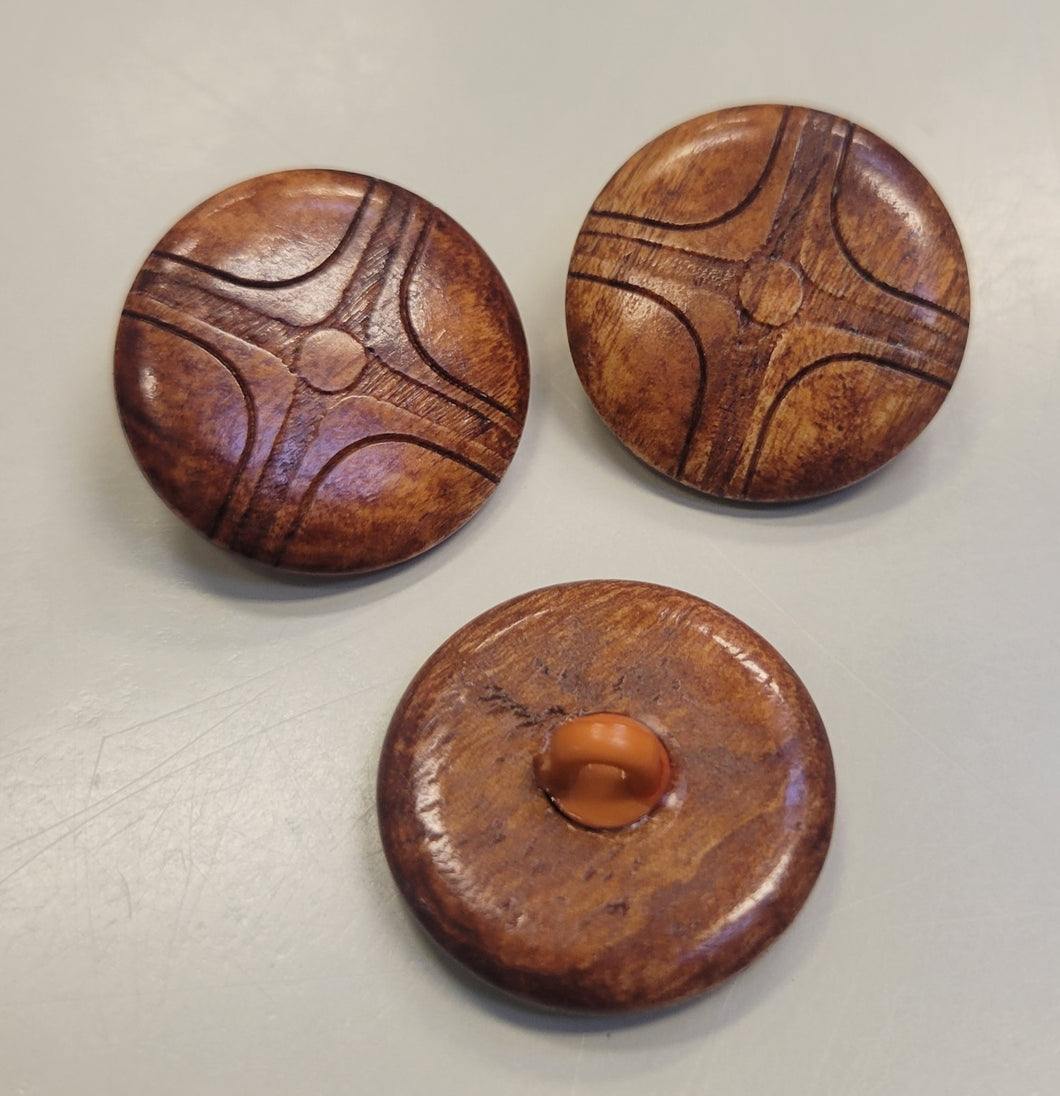 Wood Shield Buttons