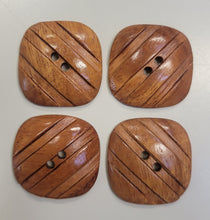 Wood Grooved Square Button