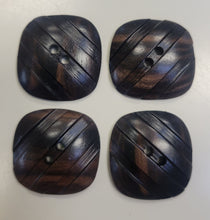 Wood Grooved Square Button