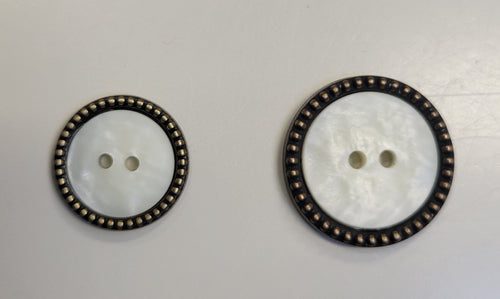 Metal Button w/ faux Marble Center