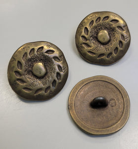 Old Brass Discus Button
