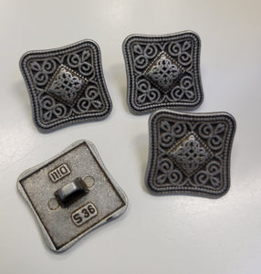 Full Metal Etched Square Button