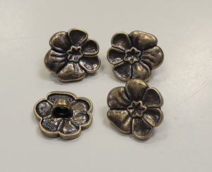 Metal Flower Button