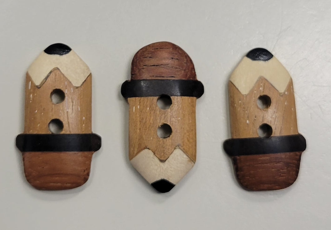 Wood Pencil Button