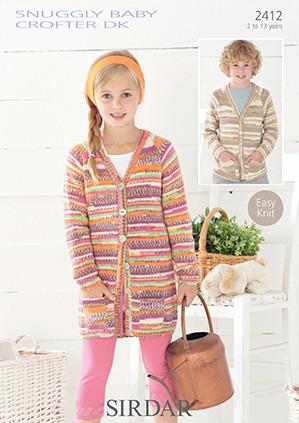 #2412-Sirdar Cardigans in Baby Crofter DK Pattern