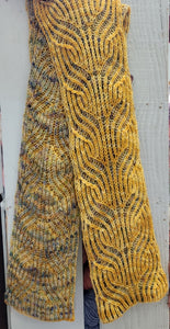 Curvy Waves Brioche Scarf Pattern