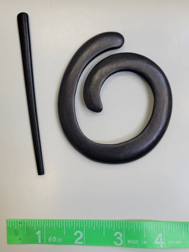 Ebony Spiral Shawl Pin