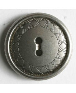 Antique Metal Round Button w/ Etched Design