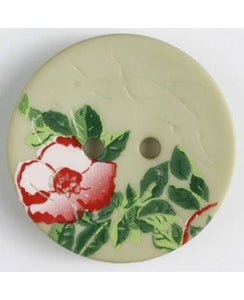 Rose & Leaves Button