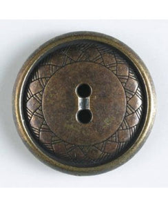 Antique Metal Round Buttons w/ Etched Design