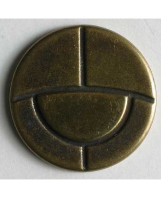 Round Antique Metal Button w/ Design