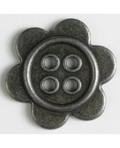 Flat Metal Flower Button w/ 4 Holes