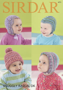 #4771 Snuggly Rascal DK Baby Hats Pattern