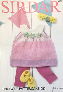 #4922 Pattercake DK Pinafore Dress, Shoes and Headband Pattern