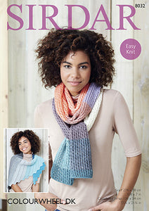 #8032 Colourwheel DK Knit Scarf & Shawl Pattern