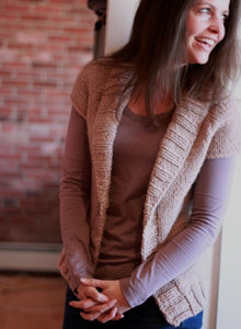 "Abbi" Shawl Collar Cardigan Pattern