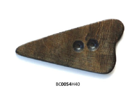 Black & Brown Rough Horn Triangle Button