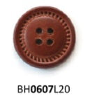 Brown Leather Round Button