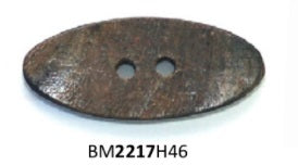 Rough Brown Horn Oval Button-Large
