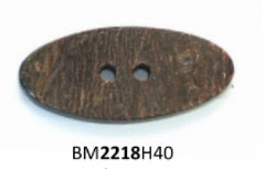 Rough Brown Horn Oval Button-Small