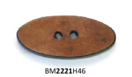 Brown Horn Oval Button-Large